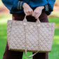 CAROLINE HILL | Latte DQ Quilted Melissa Tote