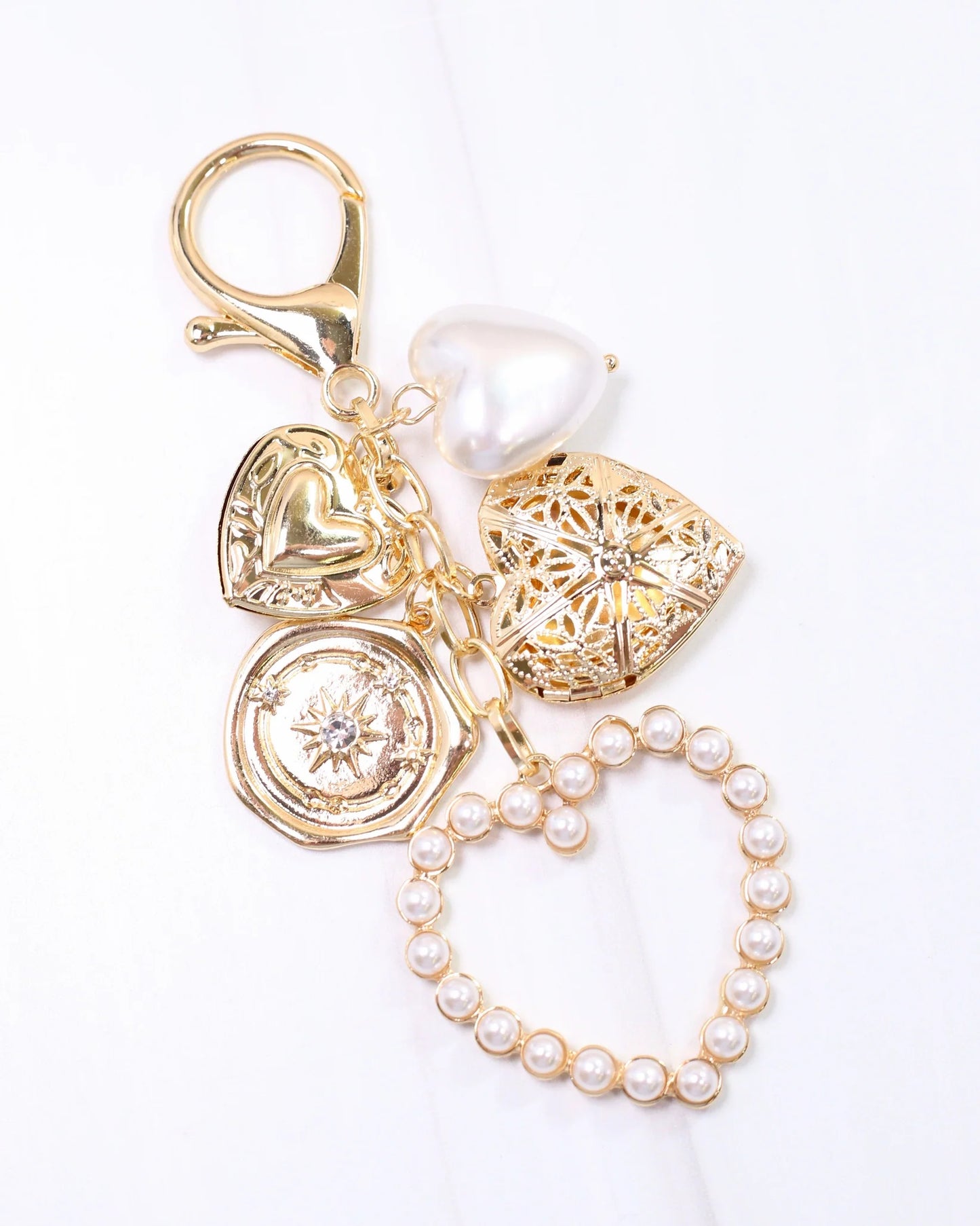 Caroline Hill | Lori Heart Bag Charm Gold
