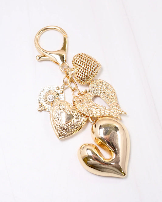 Caroline Hill | Puffy Heart Bag Charm Gold