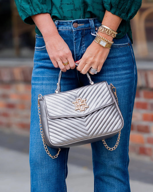 Caroline Hill | Sinclair Quilted Crossbody Black Pearl