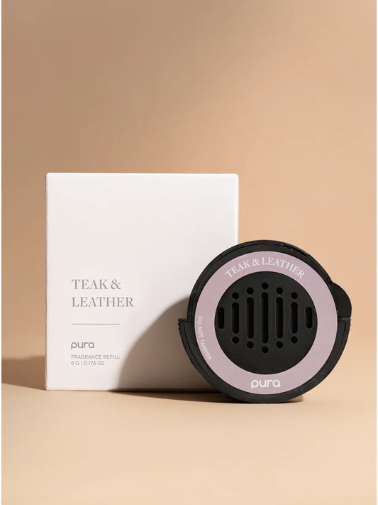 Teak and Leather Car Fragrance - Pura