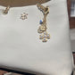 Caroline Hill | Verona Gold and Pearl Bag Charm Worn Gold