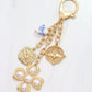 Caroline Hill | Verona Gold and Pearl Bag Charm Worn Gold