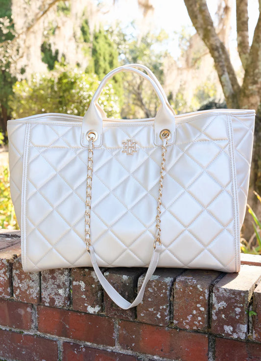 CAROLINE HILL | Pearl Quilted Melissa Tote