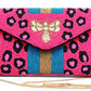 Bee & Line Beaded Clutch