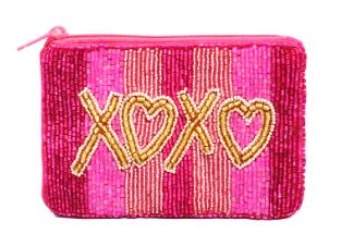 XOXO Beaded Coin Pouch